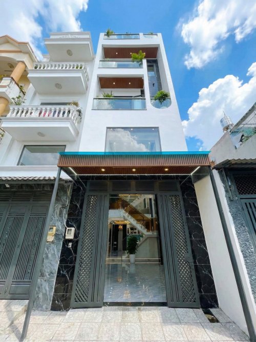 L1633 nhà mới Lâm Thị Hố Q12, sổ hồng riêng, Vuông, HXH, 5 tầng, 4x14m, 6.x tỷ x nhỏ